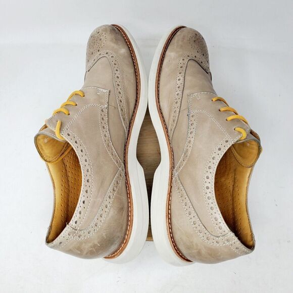 Sperry Gold Cup Oxford Shoes Mens 13 Taupe Leather Wingtip Brogue Sneaker - Picture 10 of 13